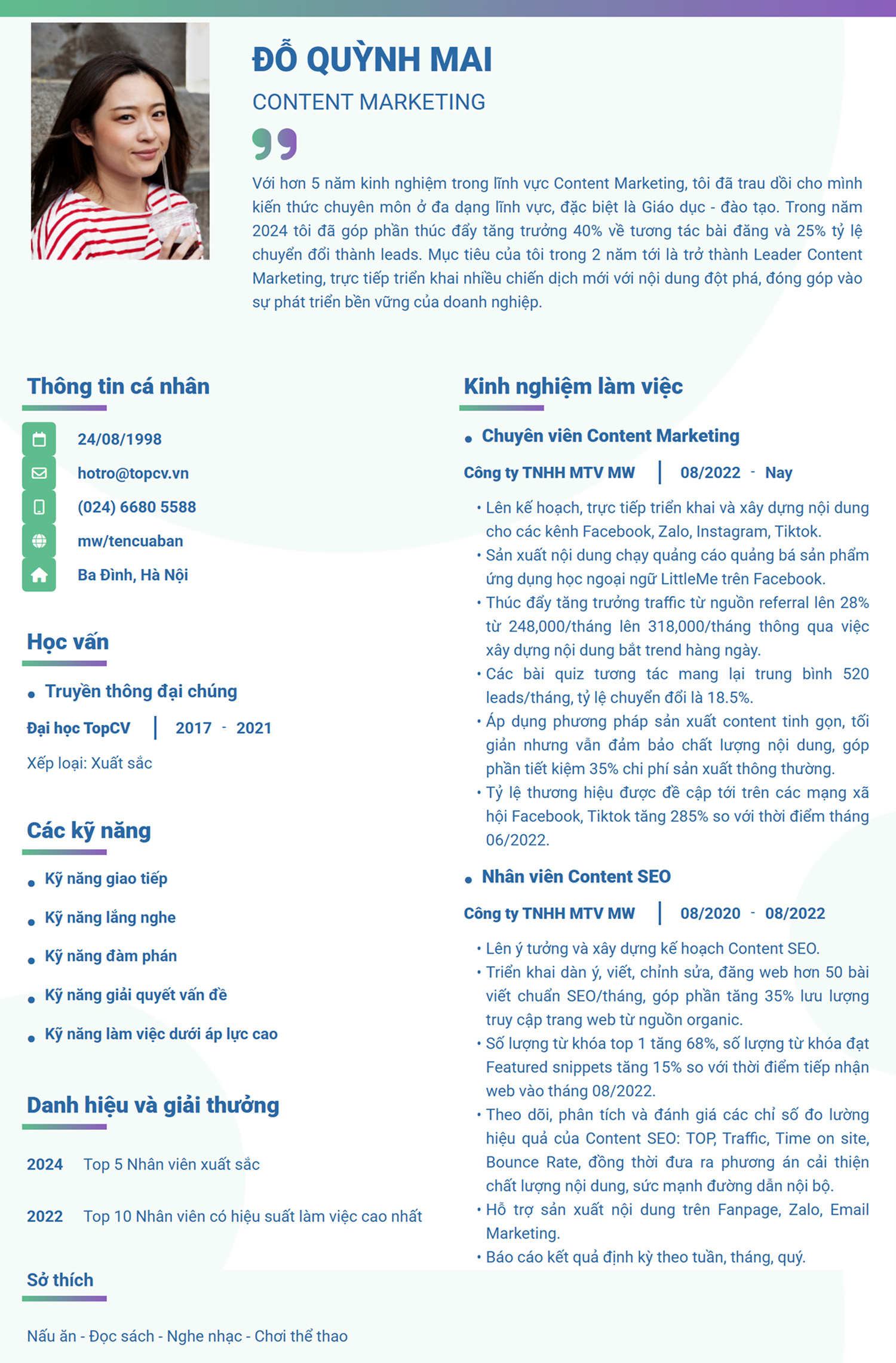 CV Content Marketing